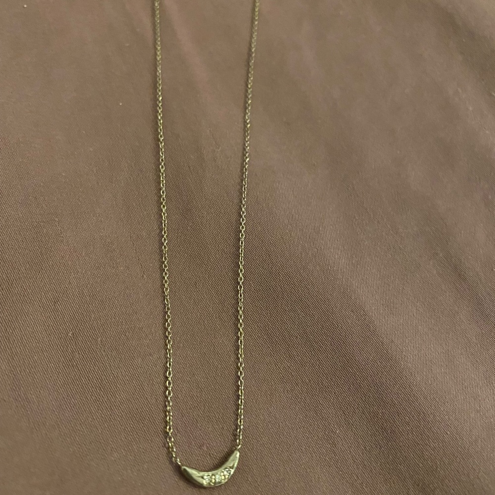 Diamond and sterling silver moon necklace